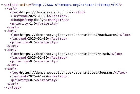 Shopware Sitemap XML